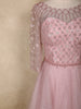 Baby Pink Sequins Embellished Design Net Gown
