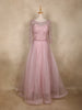 Baby Pink Sequins Embellished Design Net Gown