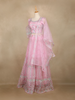 Baby Pink Sequins Embroidered Net Lehenga Set With Dupatta
