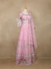 Baby Pink Sequins Embroidered Net Lehenga Set With Dupatta
