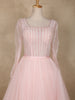 Baby Pink Sequins and Beads Design Net Gown