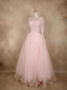 Baby Pink Sequins and Beads Design Net Gown