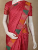 Baby Pink Solid Woven Design Pure Kanchipuram Silk Saree with Temple Zari Border