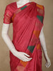 Baby Pink Solid Woven Design Pure Kanchipuram Silk Saree with Temple Zari Border