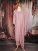 Baby Pink Stone Embellished Chiffon Salwar Suit with Dupatta