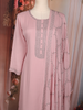 Baby Pink Stone Embellished Chiffon Salwar Suit with Dupatta