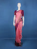 Baby Pink Floral Design Zari Border Silk Saree - Diadem