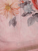 Baby Pink Floral Designed Cotton Saree - Diadem