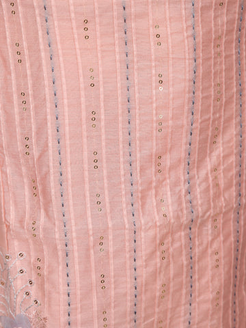 Baby Pink Floral Embroidered Cotton Salwar Suit - Diadem