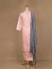 Baby Pink Floral Embroidered Cotton Salwar Suit - Diadem