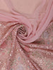 Baby Pink Floral Designed Organza Designer Saree