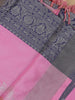 Baby Pink Geometric Diamond Designed Silk Saree - Diadem