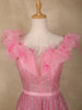 Baby Pink Glitter Worked Net Party Wear Gown