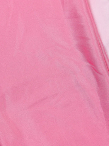 Baby Pink Solid Design Satin Saree - Diadem