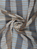 Off-White And Grey Striped Design Semi Tussar Saree