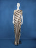 Off-White And Grey Striped Design Semi Tussar Saree