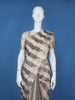 Off-White And Grey Striped Design Semi Tussar Saree