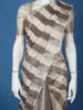 Off-White And Grey Striped Design Semi Tussar Saree
