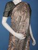 Beige And Green Floral Printed Semi Tussar Saree