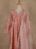 Beige And Red Floral Design Cotton Salwar Suit