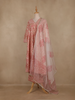 Beige And Red Floral Design Cotton Salwar Suit
