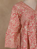 Beige And Red Floral Design Cotton Salwar Suit
