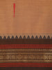 Beige Butta Woven Design Cotton Saree with Contrast Zari Border