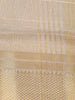 Beige Checked Woven Tissue Saree with Golden Zari Border
