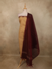 Beige Cream Vertical Striped Design Cotton Unstitched Salwar Material with Contrast Dupatta