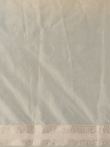 Beige Floral Design Banarasi Silk Saree - Diadem