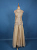 Beige Floral Design Organza Palazzo Suit