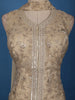 Beige Floral Design Organza Palazzo Suit