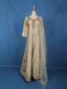 Beige Floral Design Silk Gown