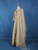 Beige Floral Design Silk Gown
