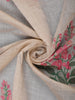 Beige Floral Embroidered Design Pure Cotton Saree