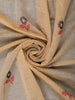 Beige Floral Embroidered Design Pure Cotton Saree
