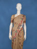 Beige Floral Embroidered Design Pure Cotton Saree