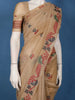 Beige Floral Embroidered Design Pure Cotton Saree