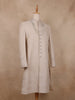 Beige Floral Embroidered Design Satin Sherwani Suit