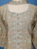 Beige Floral Embroidered Design Tussar Palazzo Suit