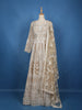 Beige Floral Embroidered Net Lehenga