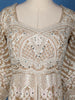 Beige Floral Embroidered Net Lehenga