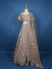 Beige Floral Embroidered Net Lehenga With Dupatta
