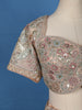 Beige Floral Embroidered Net Lehenga With Dupatta