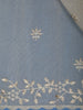 Beige Floral Embroidered Tissue Saree with Golden Scalloped Border - Diadem