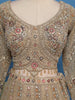 Beige Floral Embroidery Design Bridal Net Lehenga