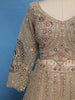Beige Floral Embroidery Design Bridal Net Lehenga