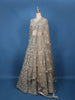 Beige Floral Embroidery Net Lehenga