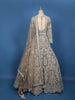 Beige Floral Embroidery Net Lehenga