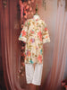 Beige Floral Printed Cotton Kids Kurta Set